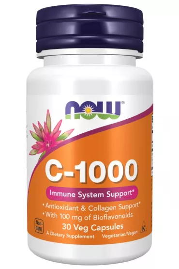 Now Foods Witamina C 1000 mg z Bioflawonoidami cytrusowymi Suplement diety 30 kaps.