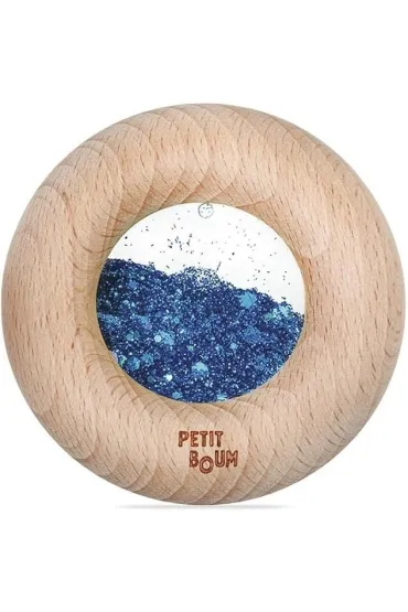 Drewniana zabawka sensoryczna Donut Calm niebieski Petit Boum
