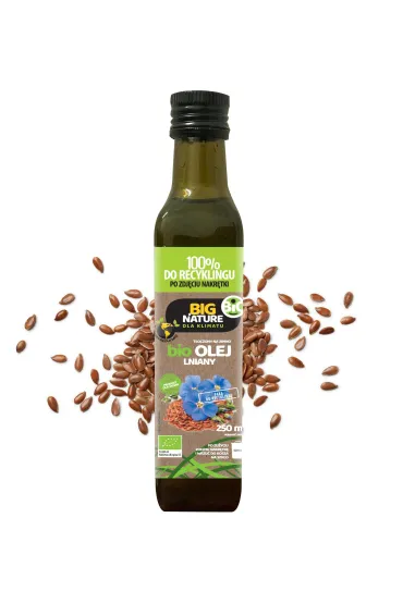 Big Nature Olej lniany t�oczony na zimno 250 ml Bio