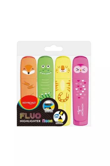 Zakre�lacz Keyroad Fluo Jungle 4 szt.