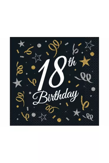 Godan Serwetki B&C 18th Birthday 33 x 33 cm