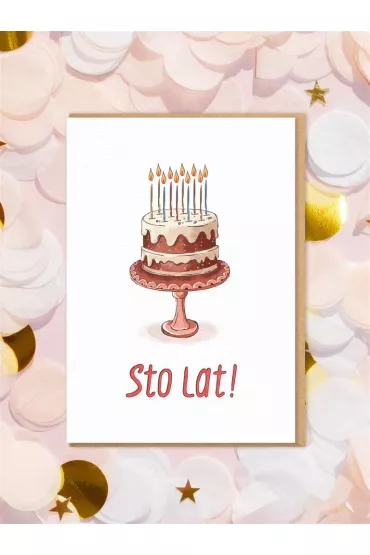 Nadwyraz.com Karnet Urodziny - Tort sto lat