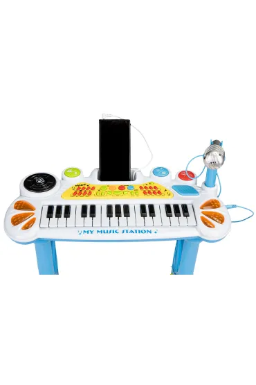 Multistore Keyboard organki pianinko z mikrofonem mp3 niebieskie