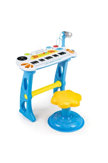 Multistore Keyboard organki pianinko z mikrofonem mp3 niebieskie