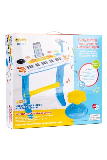 Multistore Keyboard organki pianinko z mikrofonem mp3 niebieskie