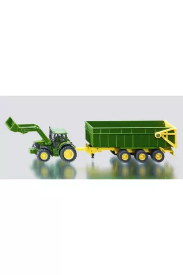 Traktor John Deere z przyczep� i �adowark� Siku S1843