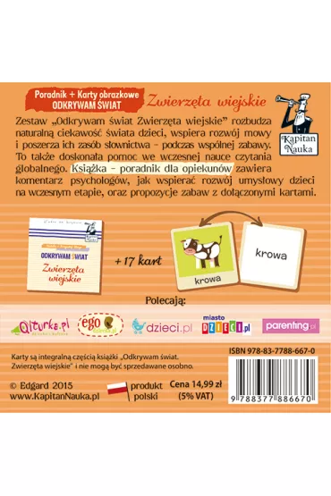 Zwierz�ta wiejskie. Karty obrazkowe. Odkrywam �wiat