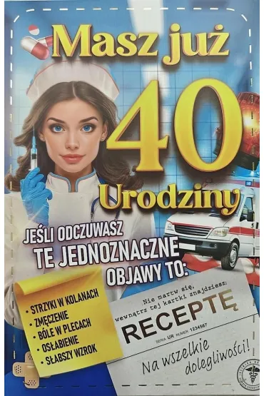 Yeku Karnet urodziny 40