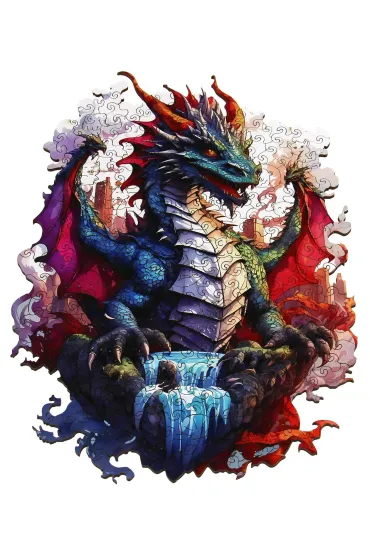 Puzzle 287 drewniane kolorowe Smok Recent Toys