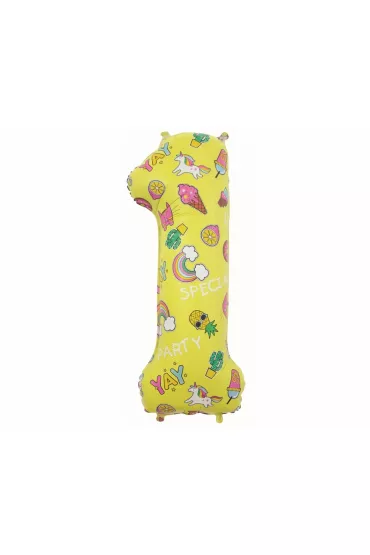 Godan Balon foliowy cyfra 1 z nadrukiem 78 cm