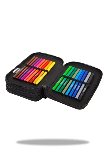 CoolPack Pi�rnik potr�jny z wyposa�eniem Jumper 2 Daisy Black