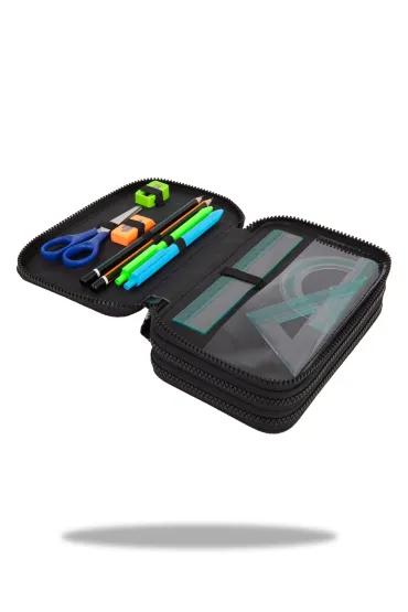 CoolPack Pi�rnik potr�jny z wyposa�eniem Jumper 2 Daisy Black
