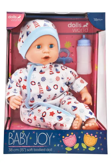 Dolls World Lalka Baby Joy 38cm ubranko bia�e