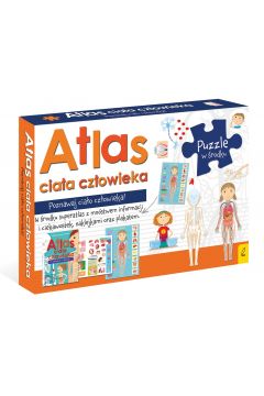 Atlas ciaa czowieka z map i puzzlami
