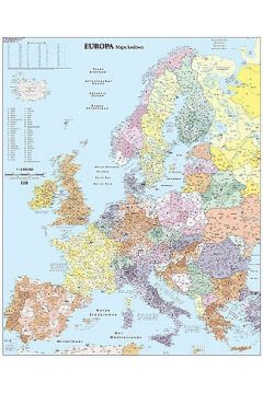 Europa. Mapa cienna. Kody pocztowe 1:3,4 mln