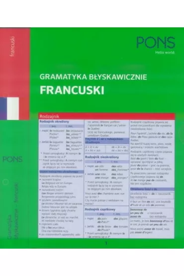 B�yskawicznie gramatyka francuska PONS