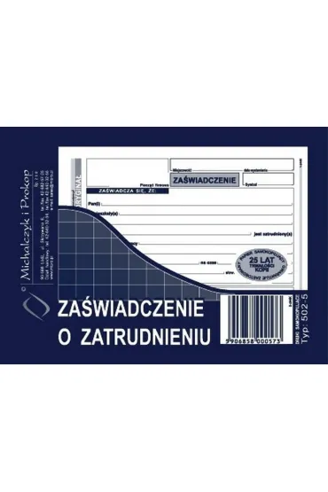 Michalczyk i Prokop Za�wiadczenie o zatrudnieniu A6