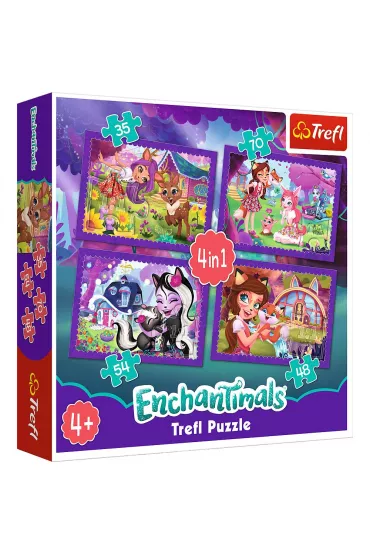 Puzzle 4w1 Zabawa z pupilami Trefl