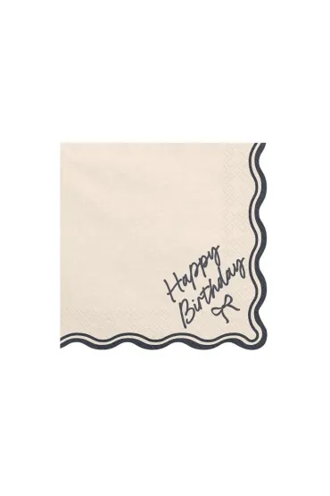 PartyDeco Serwetki Happy Birthday Kokarda 33x33cm 12 szt.