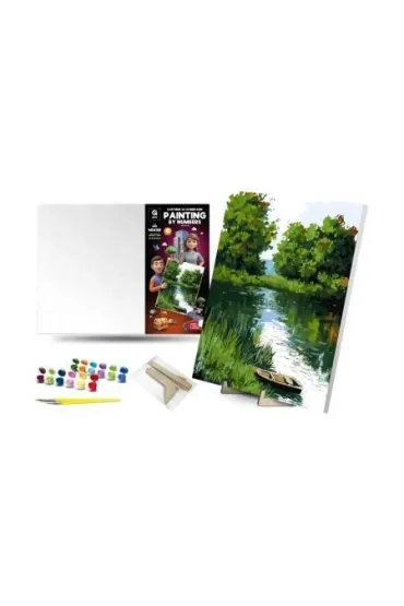 Qbee Malowanie po numerach - ��d� na rzece 40x50cm