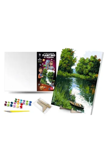 Qbee Malowanie po numerach - ��d� na rzece 40x50cm