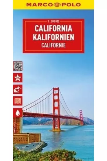 Kalifornia. Mapa drogowa w skali 1:900 000