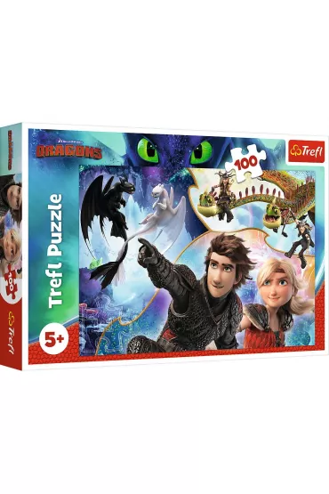 Puzzle 100 el. W krainie smok�w Trefl