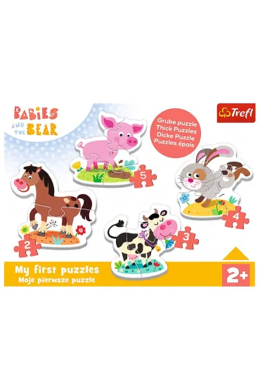 Puzzle 4w1 3+4+5+6 el. Baby Classic. Na farmie Trefl