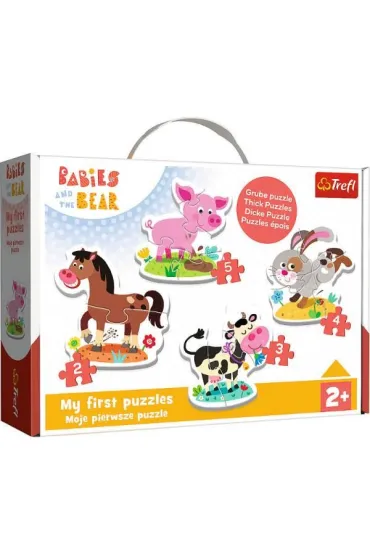 Puzzle 4w1 3+4+5+6 el. Baby Classic. Na farmie Trefl