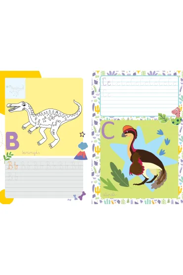 Ksi��ka edu. B5 Literki z dinozaurami  Naklejki SKRZAT 072167 SK