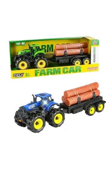 Traktor rolniczy z przyczep� z drewnem Maksik
