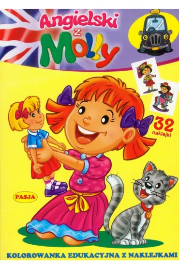 Angielski z Molly. Kolorowanka edukacyjna z naklejkami