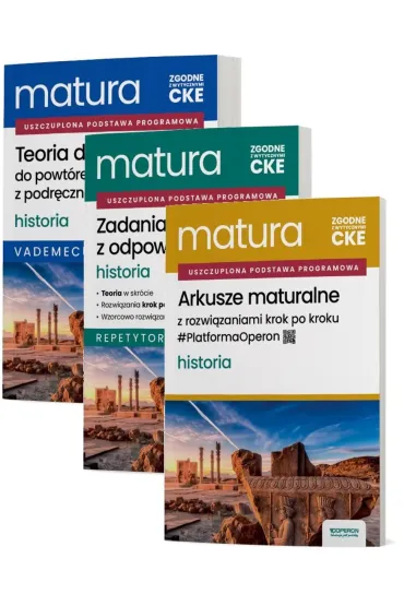 Pakiet Matura 2026. Historia. Zakres rozszerzony: Teoria do matury. Vademecum, Zadania maturalne z odpowiedziami. Repetytorium, Arkusze maturalne z rozwi�zaniami krok po kroku