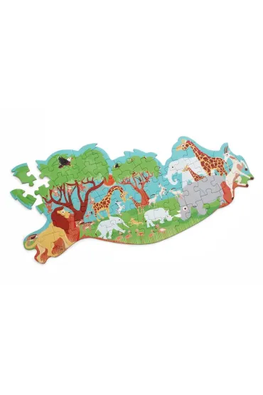 Puzzle konturowe 60 el. Safari Scratch