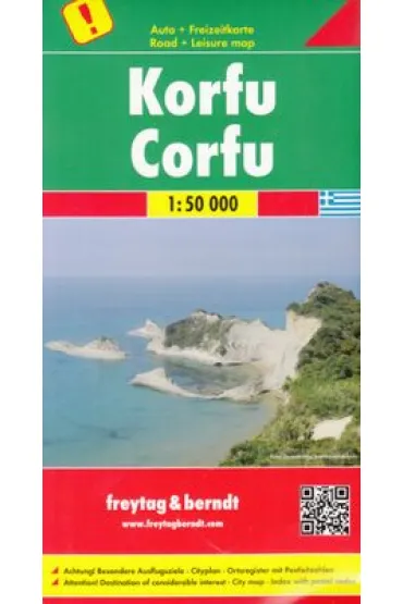 Wyspa grecka korfu mapa 1:50 000