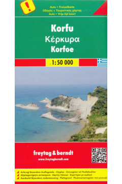 Wyspa grecka korfu mapa 1:50 000