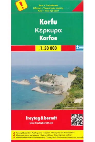 Wyspa grecka korfu mapa 1:50 000