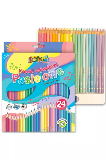 Penmate Kolori Premium Kredki o��wkowe pastelowe tr�jk�tne + temper�wka 24 kolory