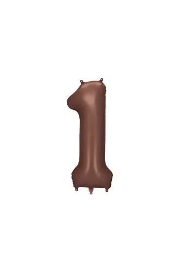 PartyDeco Balon foliowy cyfra 1 mocca 86cm