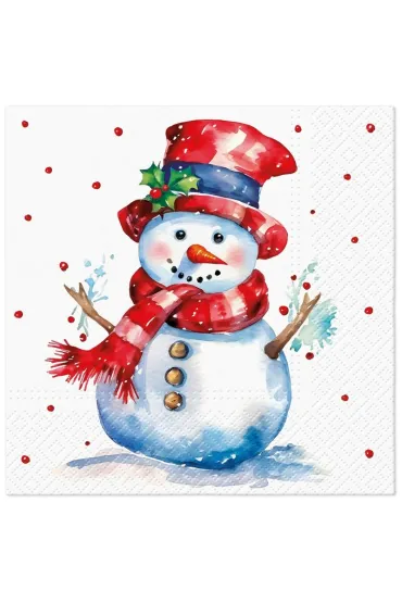 Paw Serwetki BN Lunch Tete a Tete Watercolor Snowman 33x33 20szt./op.