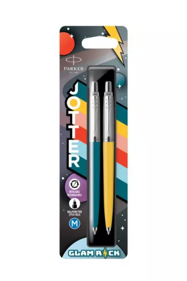 Parker Komplet Jotter Original d�ugopisy niebieski pawi i ��ty s�oneczny