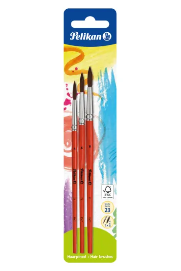 Pelikan P�dzel okr�g�y 23S (4,6,8) 3 szt.