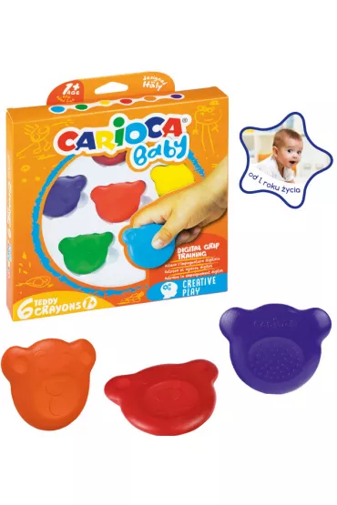 Carioca Kredki Misiaki Baby 6 kolorw