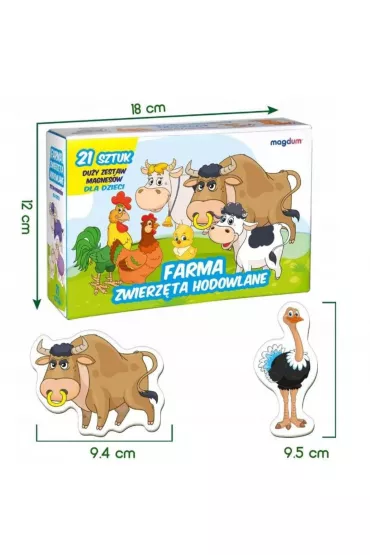 Maksik Magnesy zwierz�ta 21 szt
