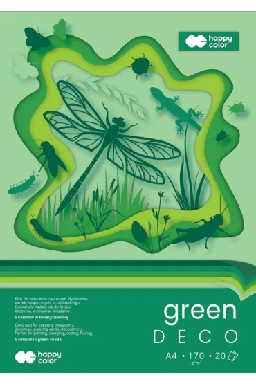 Blok Hobby Deco Green A4/20K 170g HAPPY COLOR