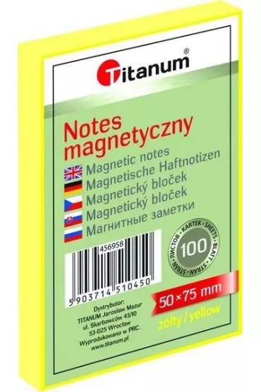 Titanum Notes elektorstatyczny ��ty 50x75mm 100 kartek