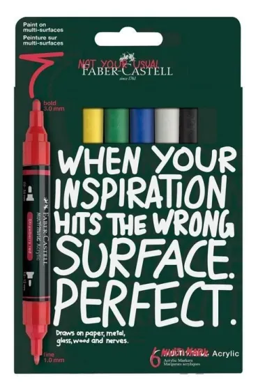 Markery akrylowe Multimark 6kol. FABER CASTELL