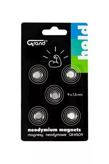 Magnesy neodymowe GR-N509 9mm 5szt GRAND