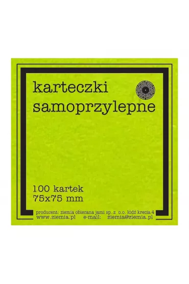 Ziemia Obiecana Karteczki samoprzylepne Fluo zielony 75 x 75 mm 100