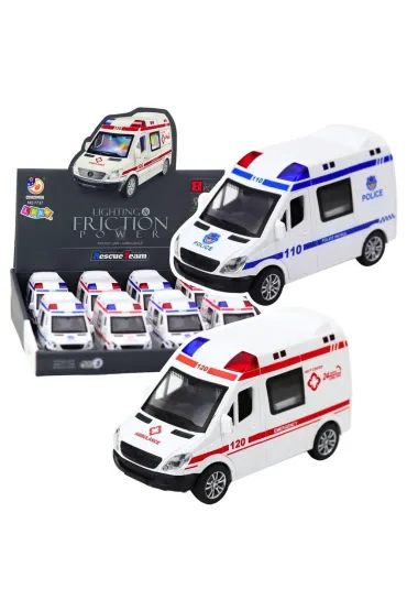 Policyjny Karetka ze �wiat�em i d�wi�kiem MIX LeanToys